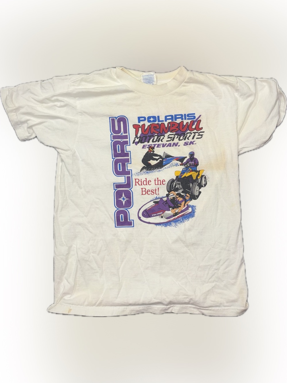 Kids' White Graphic T-Shirt - Ride the Best!